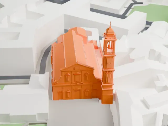 Basilica di Santo Stefano Maggiore model, West view