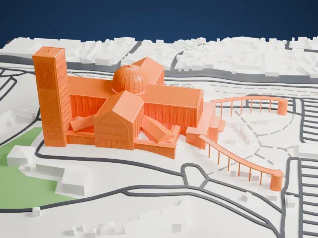 Basilica of Our Lady of Aparecida model, West view