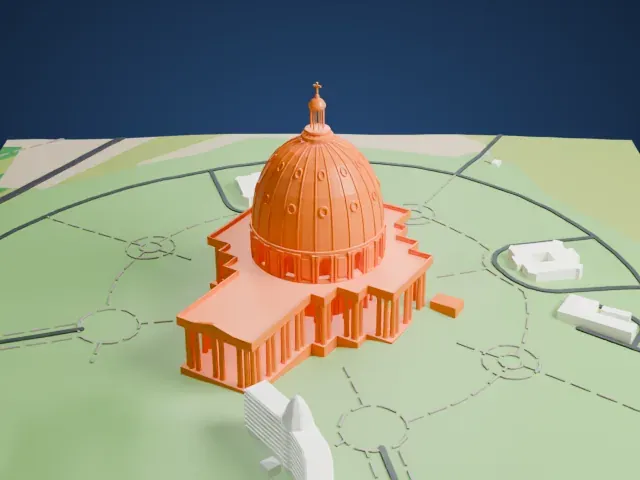 Basilica of Our Lady of Peace model, North view