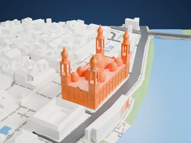 Basilica of Our Lady of the Pillar model, East view