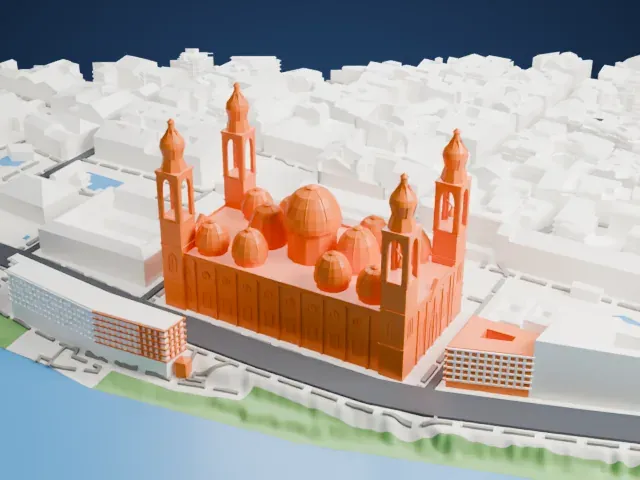 Basilica of Our Lady of the Pillar model, North view