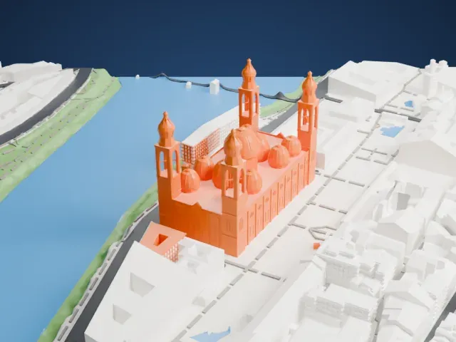 Basilica of Our Lady of the Pillar model, West view
