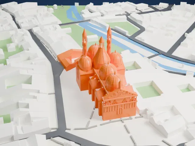 Basilica of Saint Anthony of Padua model, West view