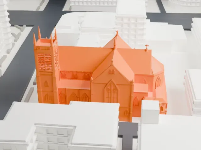 Basilica of Saint John the Evangelist model, North view