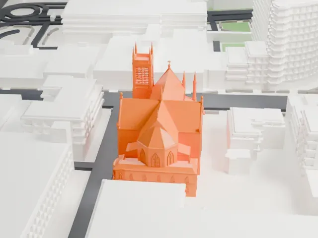 Basilica of Saint John the Evangelist model, West view