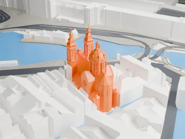 Basilica of Saint Nicholas, Amsterdam model, South view