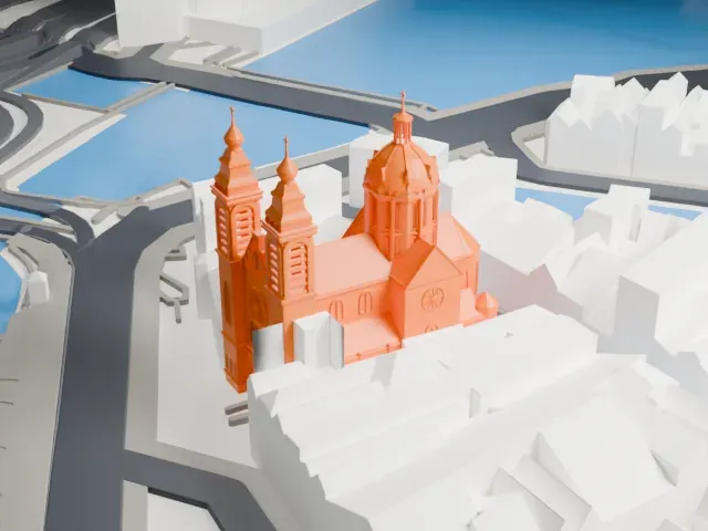 Basilica of Saint Nicholas, Amsterdam model, West view