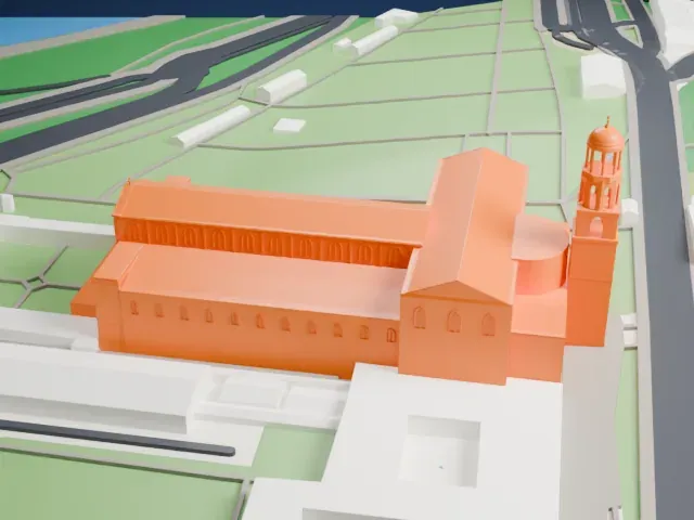 Basilica of Saint Paul Outside the Walls model, South view
