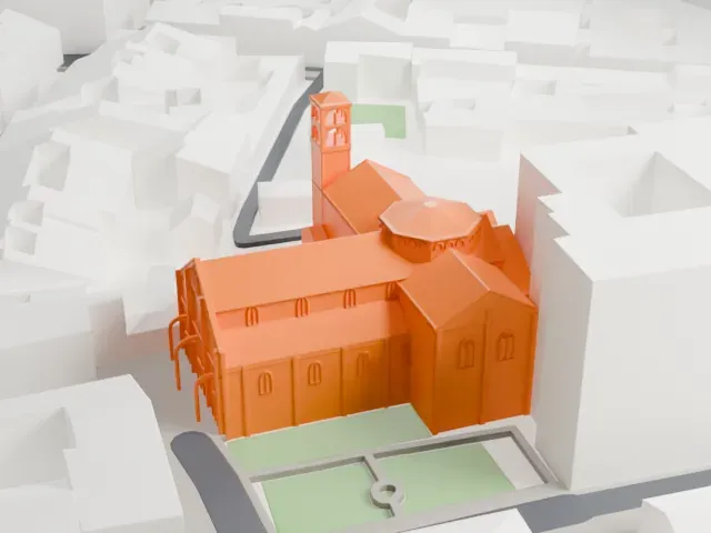 Basilica of San Simpliciano model, South view