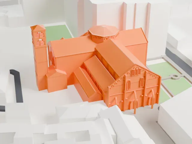 Basilica of San Simpliciano model, West view