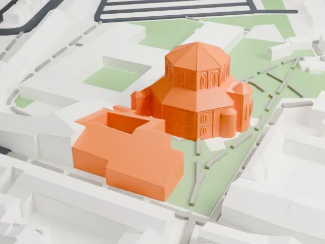 Basilica of San Vitale model, South view