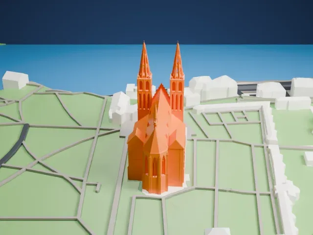 Basilica of St. Peter and St. Paul, Prague model, East view
