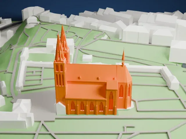 Basilica of St. Peter and St. Paul, Prague model, South view
