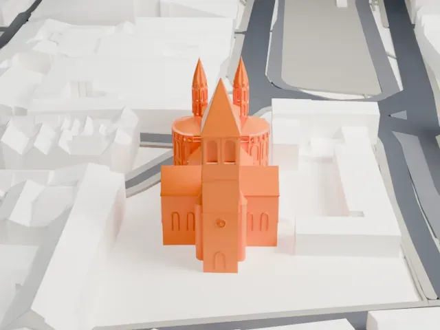 Basilica of the Holy Apostles, Cologne model, West view