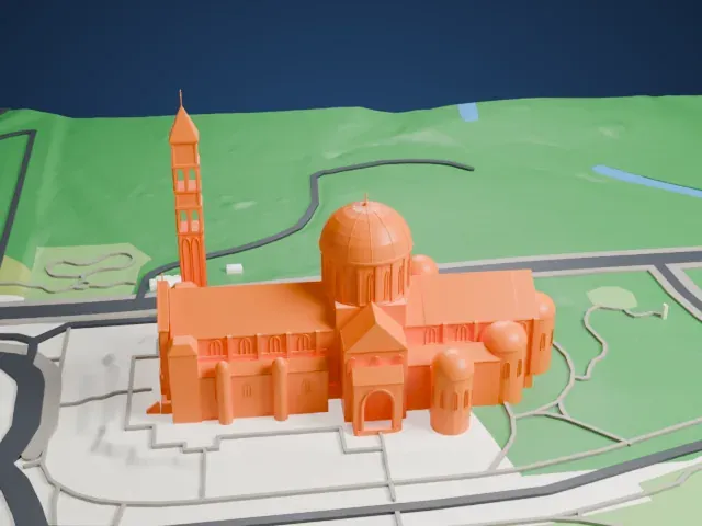 National Shrine of the Immaculate Conception model, East view