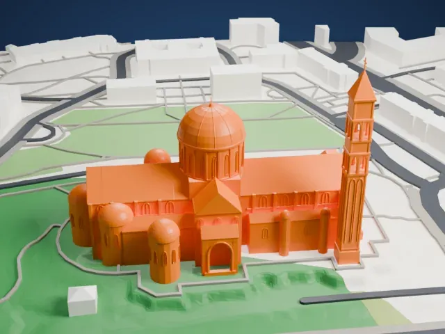 National Shrine of the Immaculate Conception model, West view
