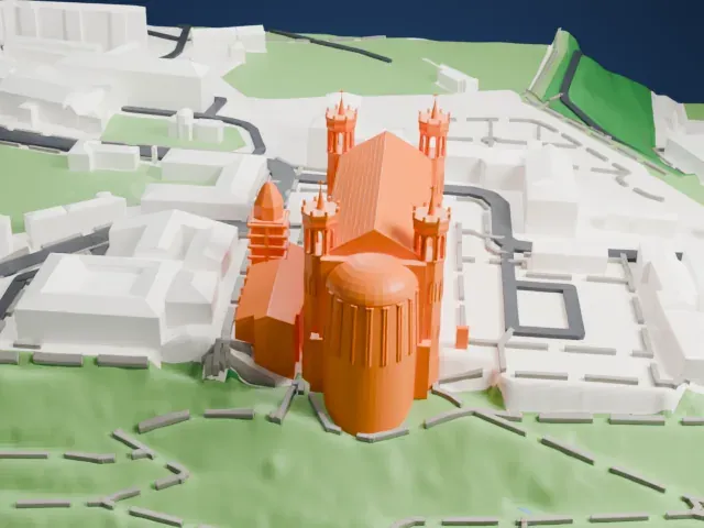 Basilique de Fourvière model, East view
