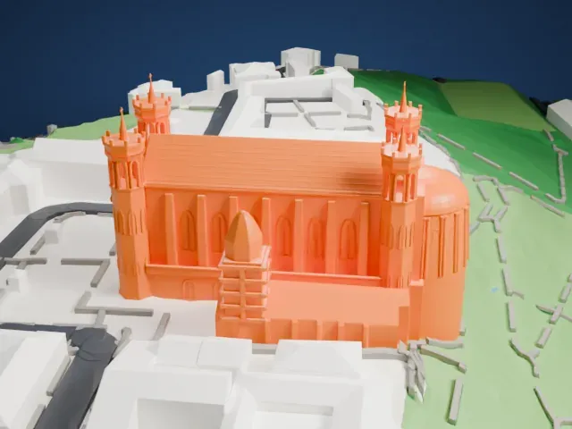 Basilique de Fourvière model, South view