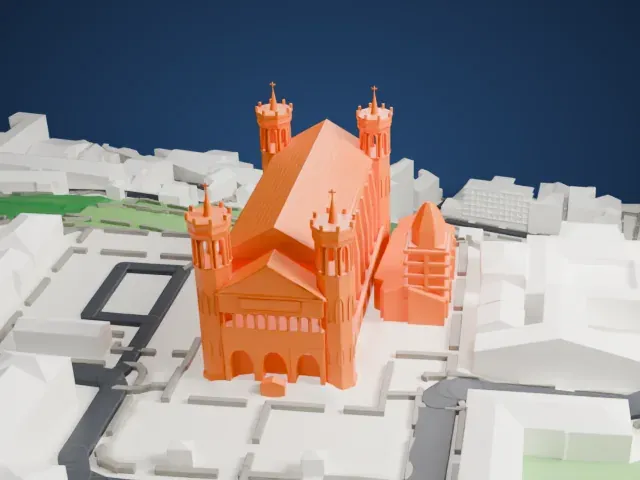 Basilique de Fourvière model, West view