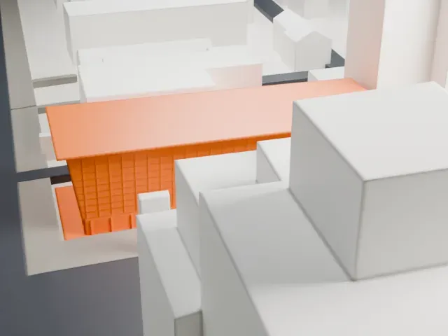 Bata Shoe Museum model, North view