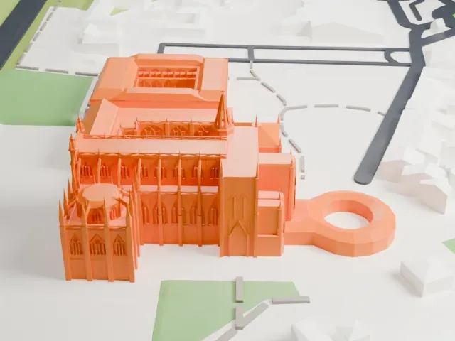 Batalha Monastery model, South view