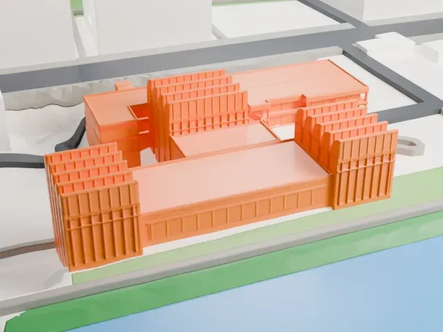 Bauhaus Archive model, South view