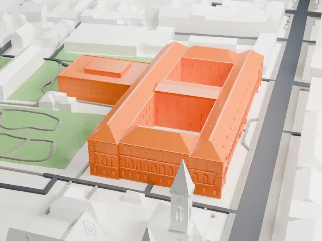 Bavarian State Library model, North view