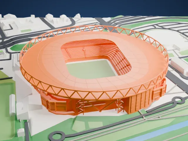 BayArena model, South view