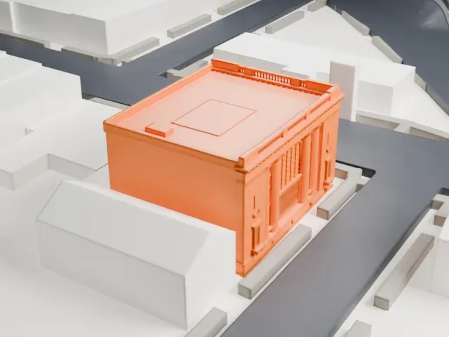 Bayonne Community Museum model, West view