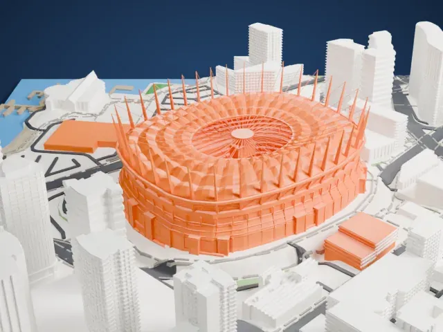 BC Place model, North view