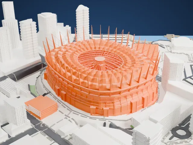 BC Place model, West view