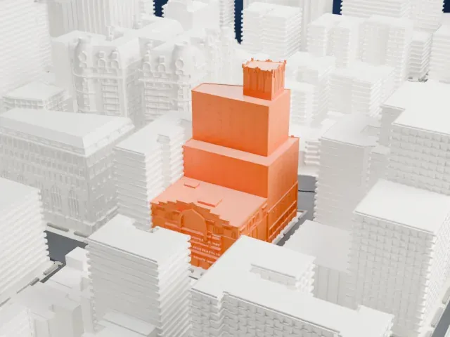 Beacon Theatre model, East view