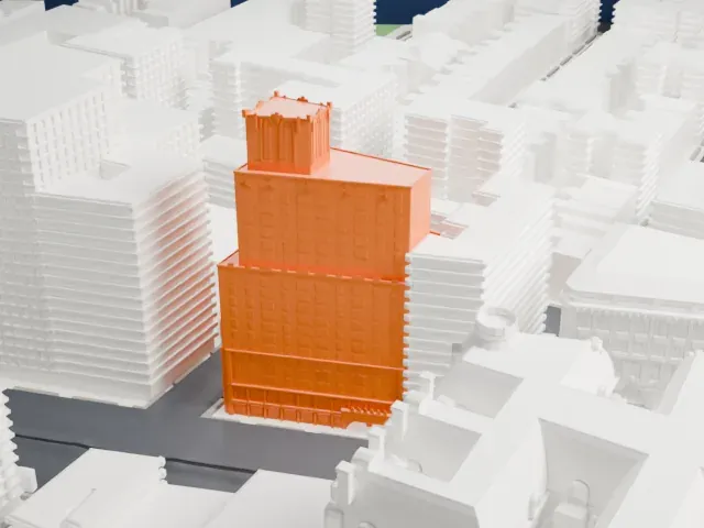 Beacon Theatre model, West view