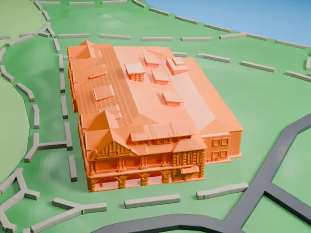 Bear Mountain Inn model, East view