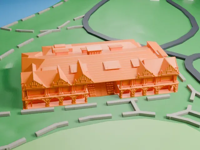 Bear Mountain Inn model, South view
