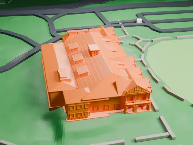 Bear Mountain Inn model, West view