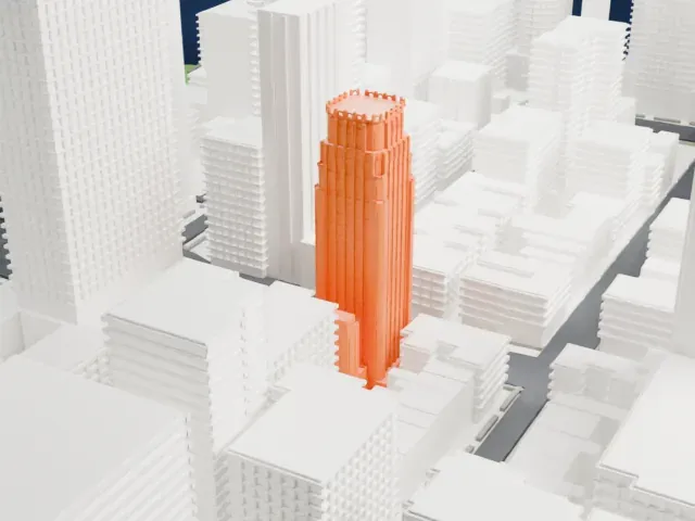 Beekman Tower model, East view