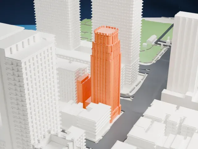 Beekman Tower model, North view