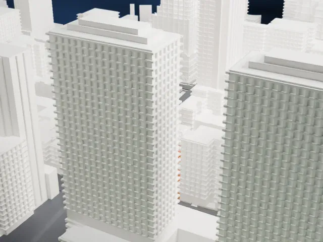 Beekman Tower model, South view