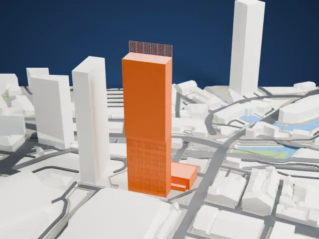 Beetham Tower, Manchester model, North view