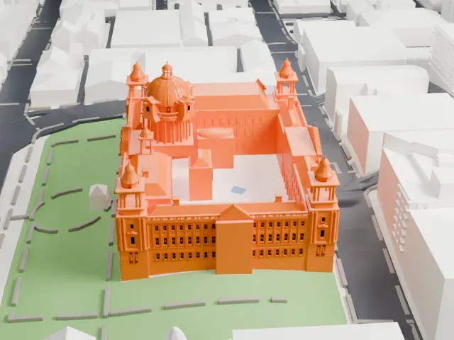 Belfast City Hall model, West view