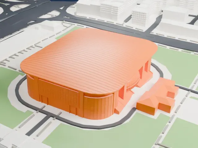 Belgrade Arena model, East view