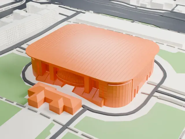 Belgrade Arena model, North view