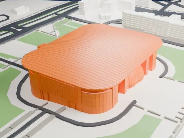 Belgrade Arena model, West view