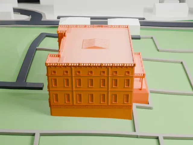 Beli dvor model, West view
