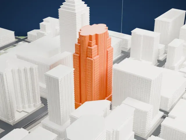 Bell Media Tower model, West view