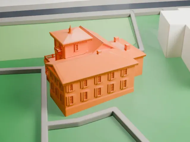 Bellevue House model, East view