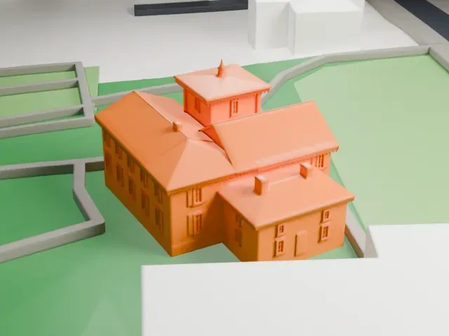 Bellevue House model, North view