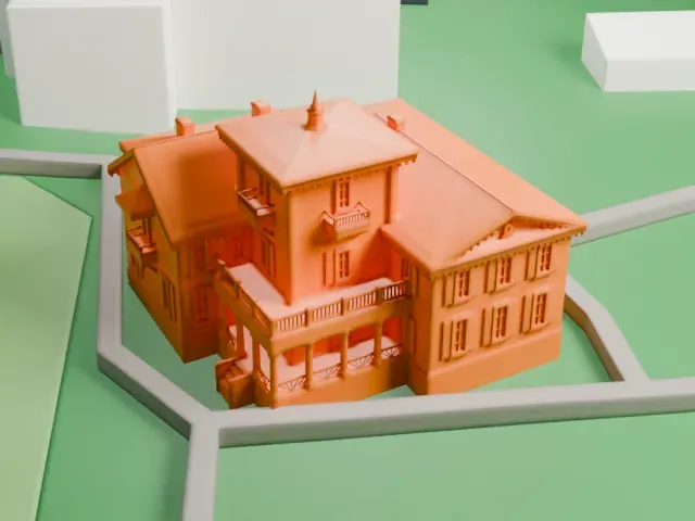 Bellevue House model, South view