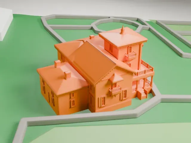 Bellevue House model, West view